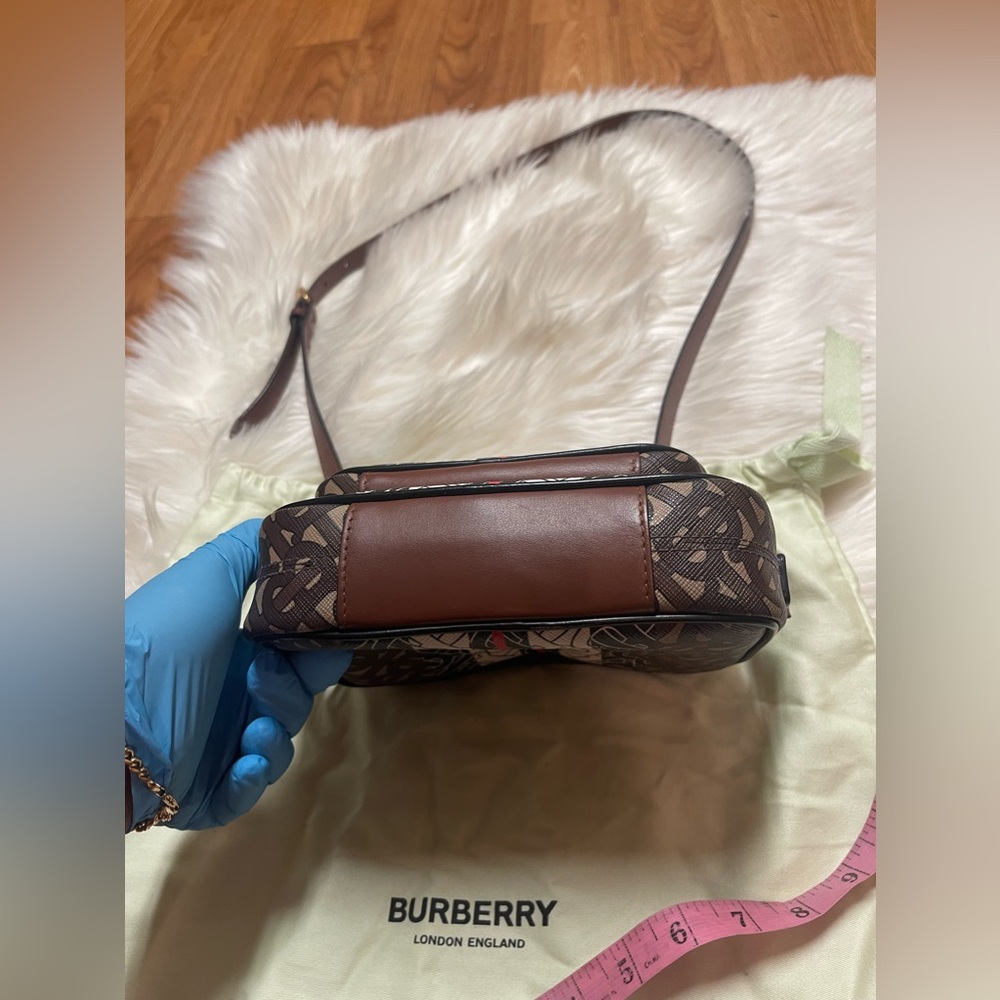 BURBERRY Monogram Stripe E-canvas Camera Bag - Picture 12 of 16